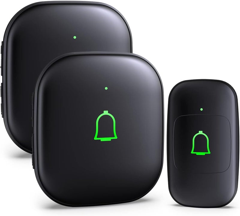 LeadGo Doorkit Wireless Doorbell with 2 Receivers IP66 Waterproof 1000 Feet with 32 Chimes 115dB 7 volume levels Mute Mode & LED Flash Doorbell Ringer Wireless for Kids Room Teachers Classroom Home Office - Image 1